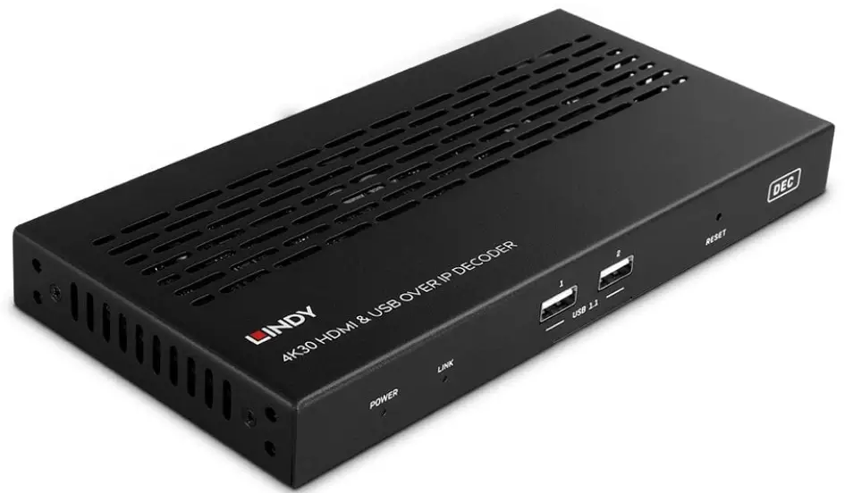LINDY 38396-7 4K30 HDMI & USB over IP Extender - Decoder PRODUCT