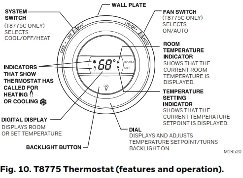 Honeywell T8775AC Digital Round Non-Programmable Thermostat-11