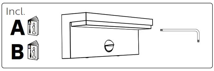 PHILIPS Bustan Wall Lantern with Motion Sensor Bulb -incl