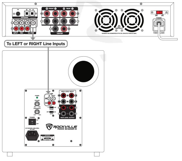 ROCKVILLE Rock Shaker Series Power Home Theater Subwoofer - configaration