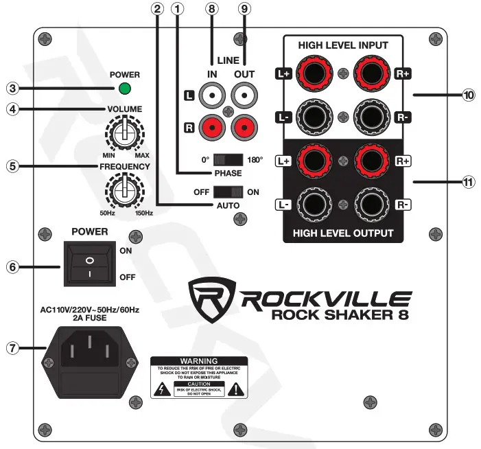 ROCKVILLE Rock Shaker Series Power Home Theater Subwoofer - function