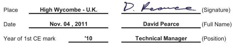 Star SM-T300, SM-T301, SMT302 Mobile Printer - declaration