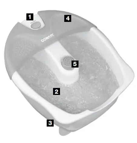 CONAIR FB5X Foot Spa with Bubble and Heat Instruction Manual - Product Overview