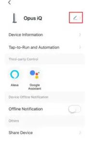 ecostrad 12884 iQ Infrared Panels WiFi Control - Device Settings