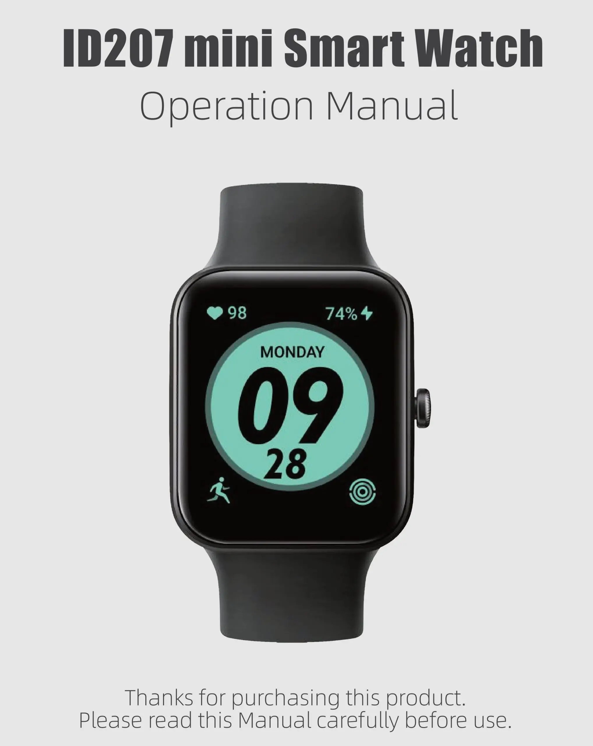 Shenzhen Do Intelligent Technology ID207 Mini Smart Watch User Manual
