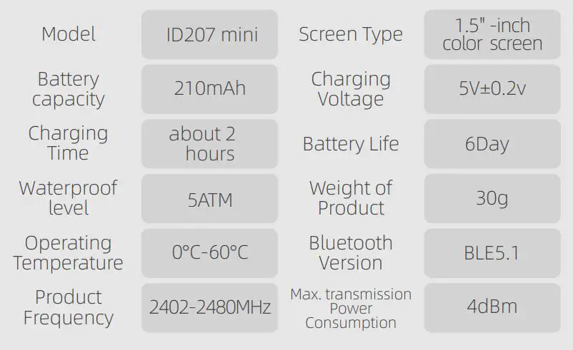 Shenzhen Do Intelligent Technology ID207 Mini Smart Watch - overview