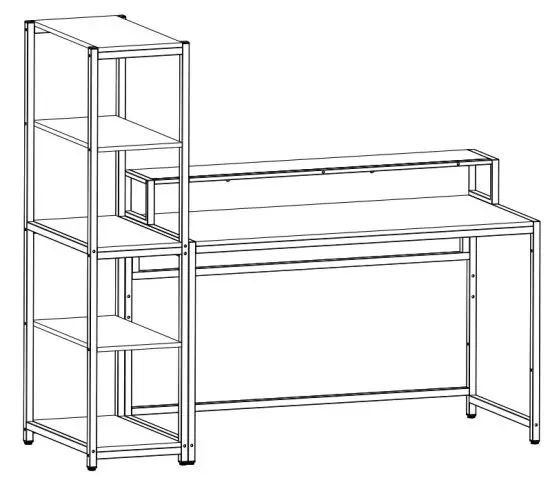 TERAVES CD Ass01 47 Office Computer Desk with 5 Tier Storage Shelves