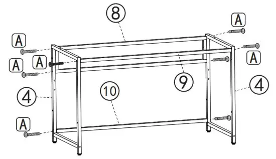 TERAVES CD Ass01 47 Office Computer Desk with 5 Tier Storage Shelves - Installation 4