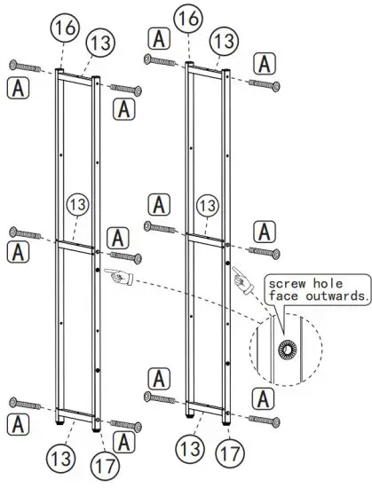 TERAVES CD Ass01 47 Office Computer Desk with 5 Tier Storage Shelves - Installation 7