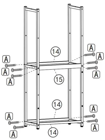 TERAVES CD Ass01 47 Office Computer Desk with 5 Tier Storage Shelves - Installation 8
