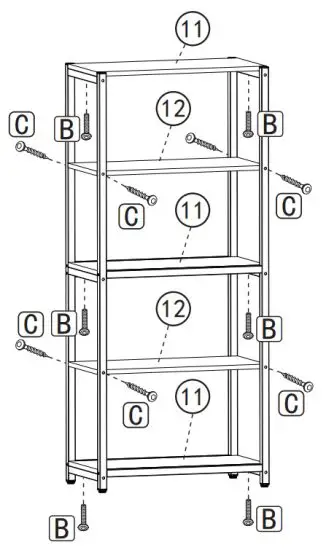 TERAVES CD Ass01 47 Office Computer Desk with 5 Tier Storage Shelves - Installation 9