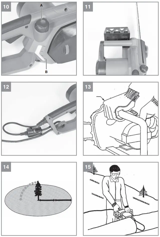 Einhell GH-EC 2040 Electric Chainsaw 2000 W Blade Length 406 Instruction Manual - Fig. 10,11,12,13,14,15