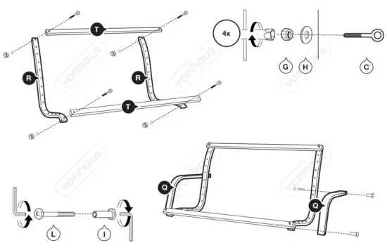 VonHaus 2500340 2 Seater Wooden Swing Seat - figure 7