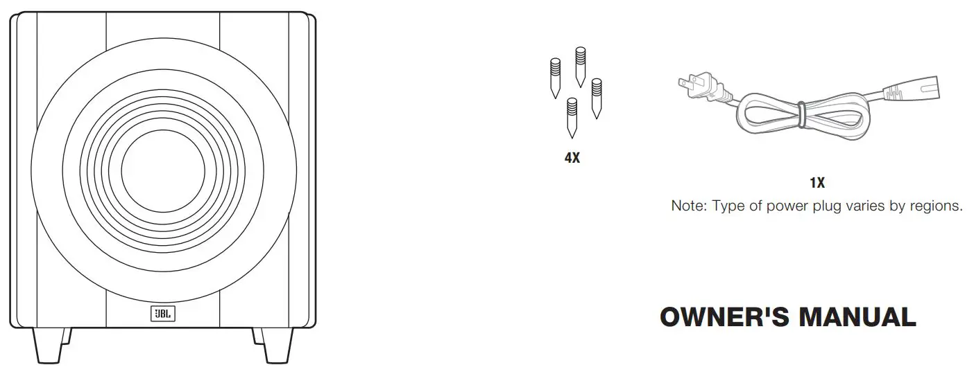 JBL Powered Subwoofer Owner’s Manual - INCLUDED ITEMS