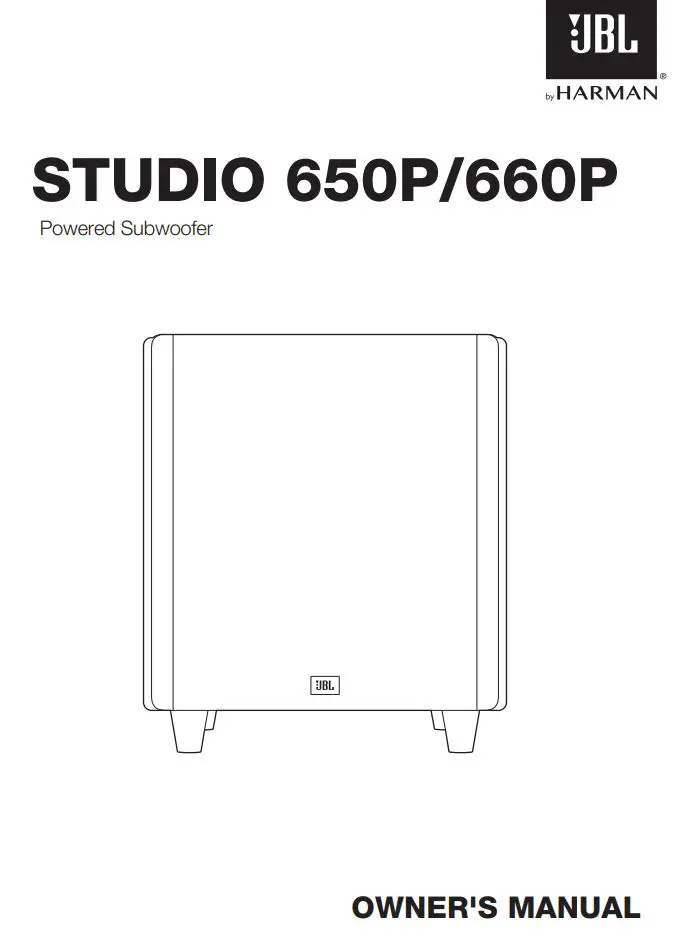 JBL Powered Subwoofer Owner’s Manual