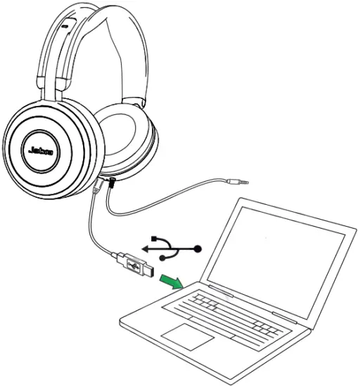 Jabra Evolve 80 - CHARGE USING USB CABLE