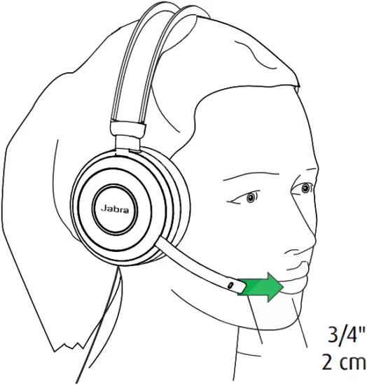 Jabra Evolve 80 - MICROPHONE POSITION
