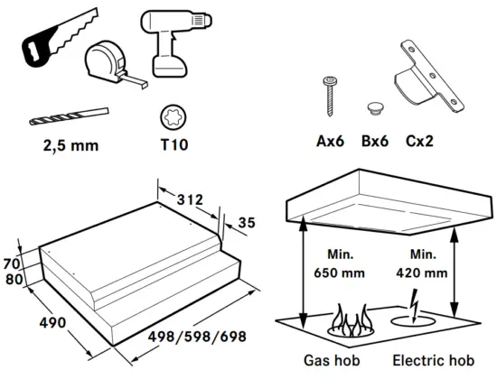 Cylinda FK250C Recirculating Hood Popular - FIG 14