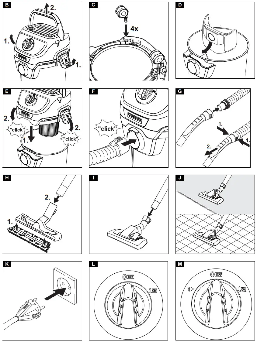 KARCHER WD 2 Plus Wet and Dry Vacuum Cleaner 1000W - figure 2