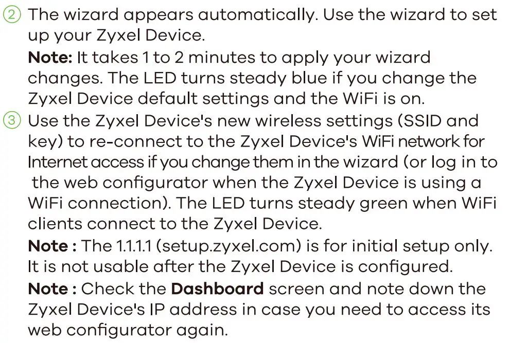 ZYXEL WAX640S-6E 802.11ax (WiFi 6E) Tri-Radio Unified Pro User Guide - The wizard appears automatically