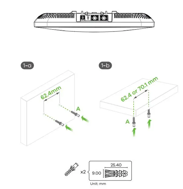 ZYXEL WAX640S-6E 802.11ax (WiFi 6E) Tri-Radio Unified Pro User Guide - Wall Ceiling Mounting