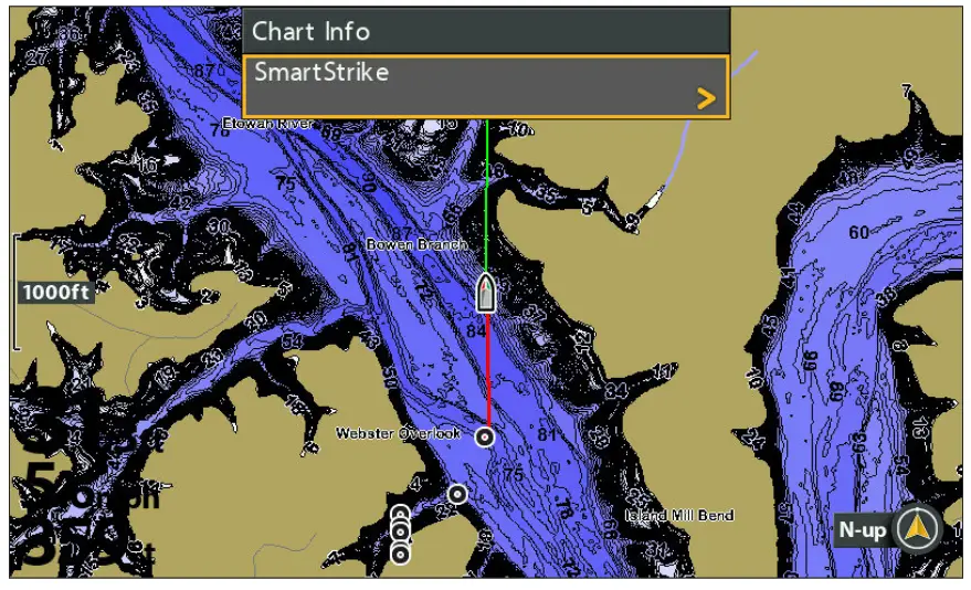 HUMMINBIRD HELIX Smart Strike Map Card - pening the SmartStrike Menu