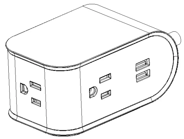 HAWORTH-79280102-Power-Cube-3-Port-Plug-with-USB-Extension-fig-1