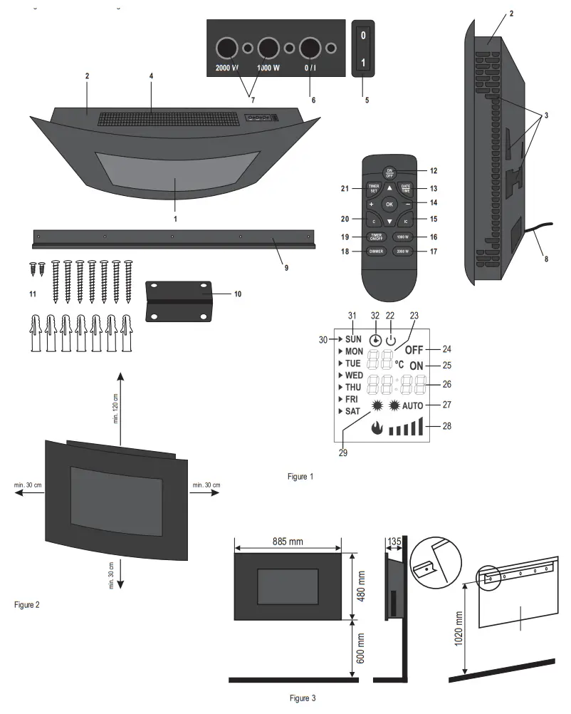SOMOGYI ELEKTRONIC FKK 17 Electric Wall Fireplace - Diagram