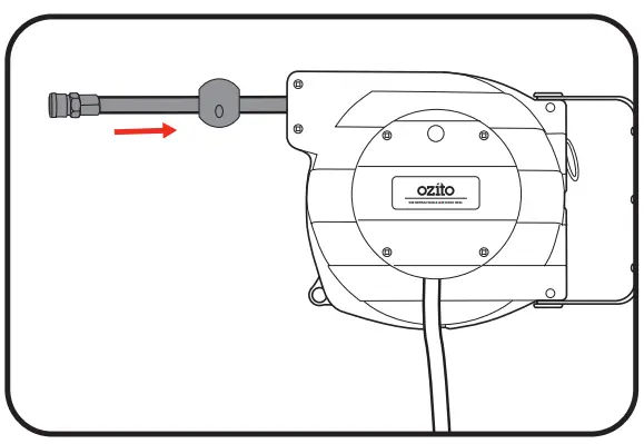 ozito 9M Retractable Air Hose Reel - Retracting The Air Hose