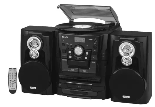 JENSEN JMC-1250 BLUETOOTH 3-SPEED STEREO TURNTABLE