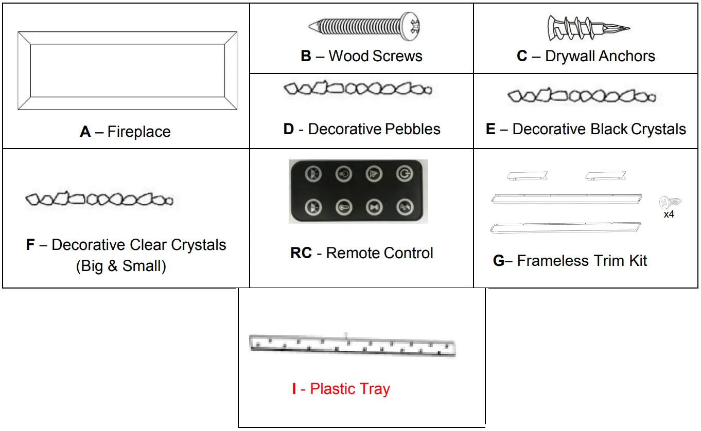 ambe BEF 50BIF03 72 Inch Built in Electric Fireplace - FIG 1
