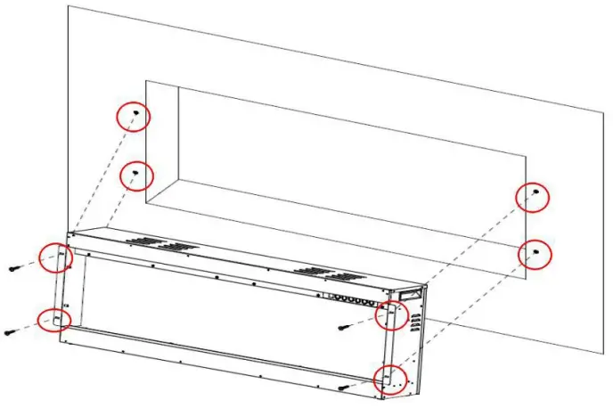 ambe BEF 50BIF03 72 Inch Built in Electric Fireplace - FIG 8