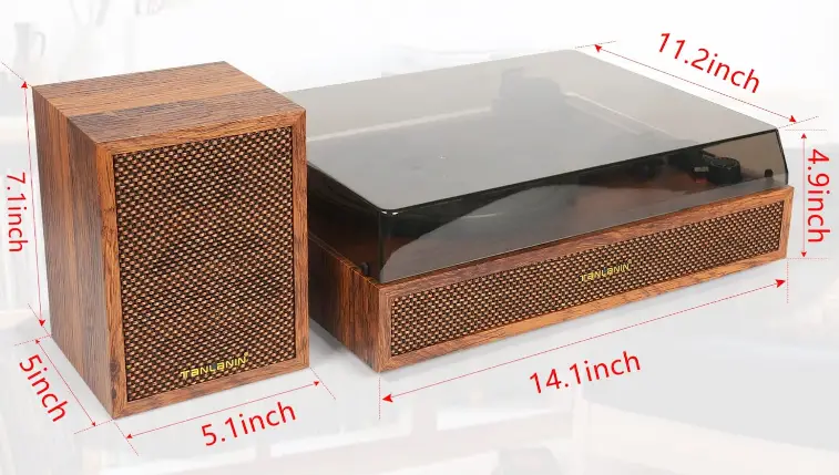 TANLANIN-TE-2028BR-Vinyl-Record-Player-with-Speakers-FIG-3