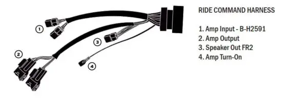 FIG 22 AMP TRAY INSTALLATION - WITH FACTORY RIDE COMMAND
