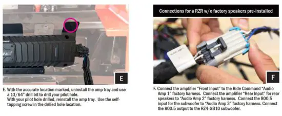 FIG 27 AMP TRAY INSTALLATION - WITHOUT FACTORY AUDIO (RZR4)