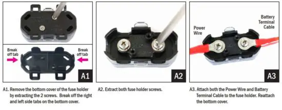 FIG 36 CONNECTING POWER & GROUND CABLE TO BATTERY (ALL MODELS)