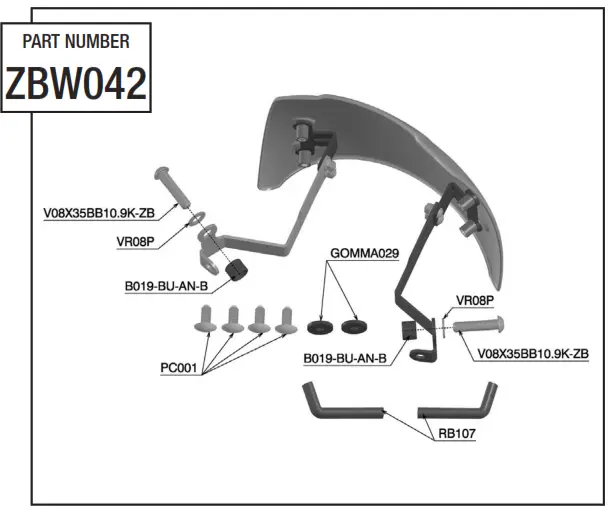 rizoma MI ZBW042 01 Headlight Fairing with Mounting Kit Feig