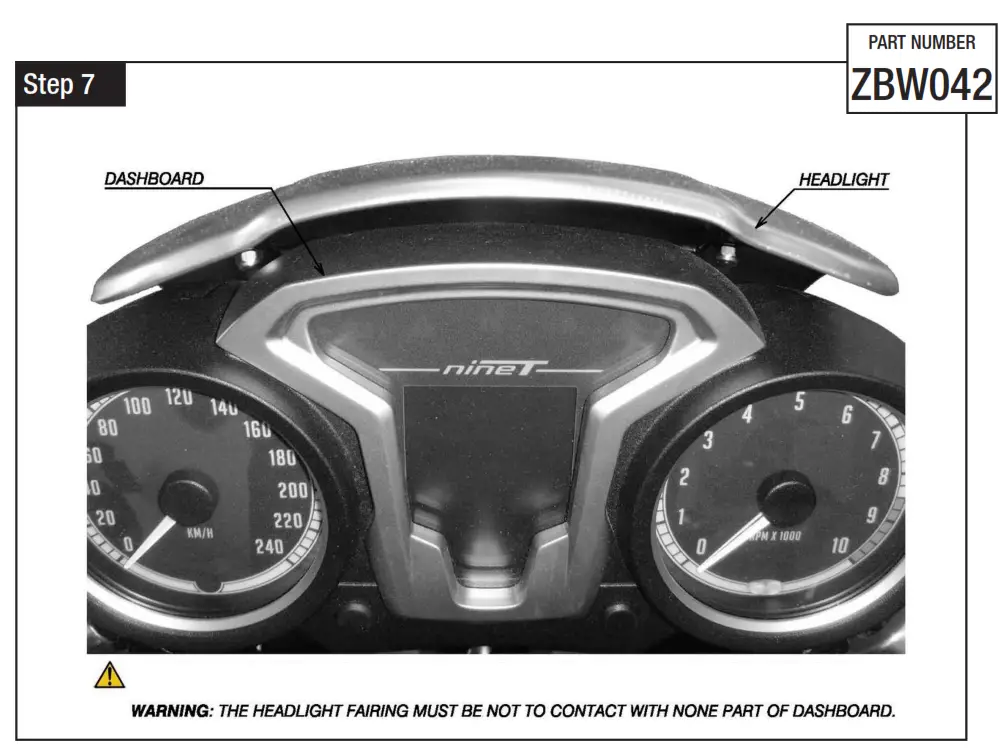 rizoma MI ZBW042 01 Headlight Fairing with Mounting Kit Fig5