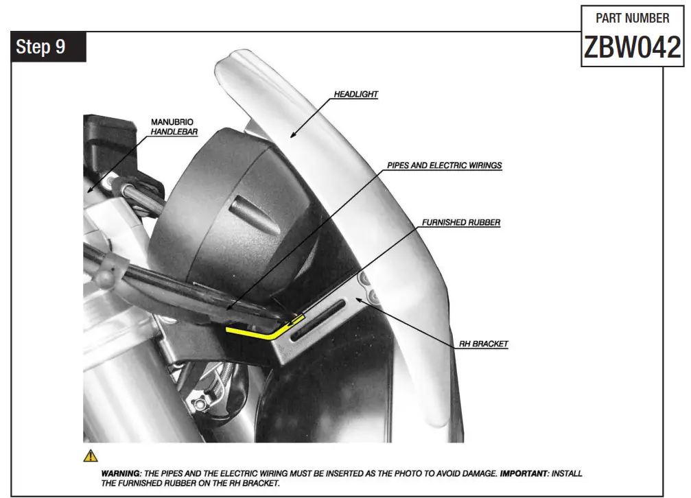 rizoma MI ZBW042 01 Headlight Fairing with Mounting Kit Fig7