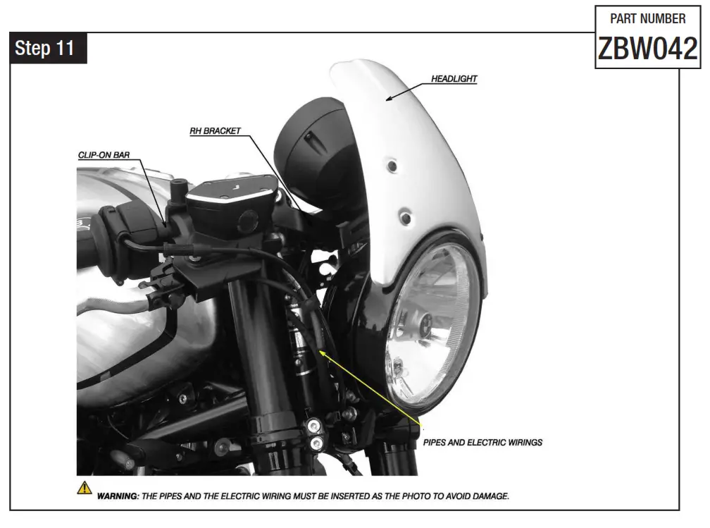 rizoma MI ZBW042 01 Headlight Fairing with Mounting Kit Fig9