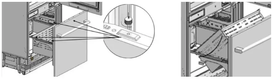 ZLINE RBIV-304-36 36 Inch Built In 3 Door French Door Refrigerator crisper
