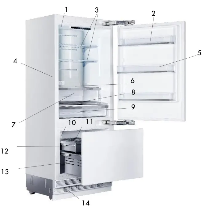 ZLINE RBIV-304-36 36 Inch Built In 3 Door French Door Refrigerator parts