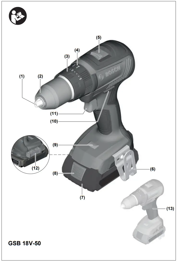 BOSCH GSR, GSB Professional 18V-50 Cordless Drill Driver - fig 3