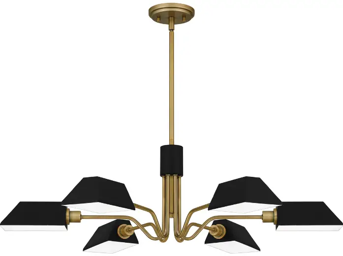 QUOIZEL QCH5350AB 6 Light 35 inch Aged Brass Chandelier Ceiling Light