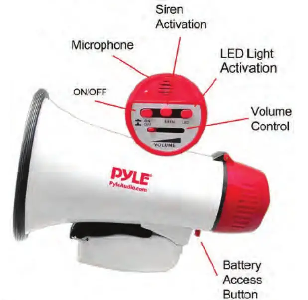 PYLE PMP37LED Mini Compact Megaphone Bullhorn - operating