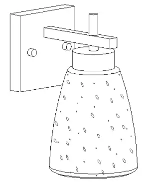 Uolfin A04550 5-Inch W 1-Light Matte Black with Seeded Bell Glass Modern-Contemporary Wall Sconce - fig 1