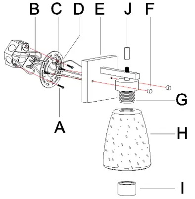 Uolfin A04550 5-Inch W 1-Light Matte Black with Seeded Bell Glass Modern-Contemporary Wall Sconce - fig 7