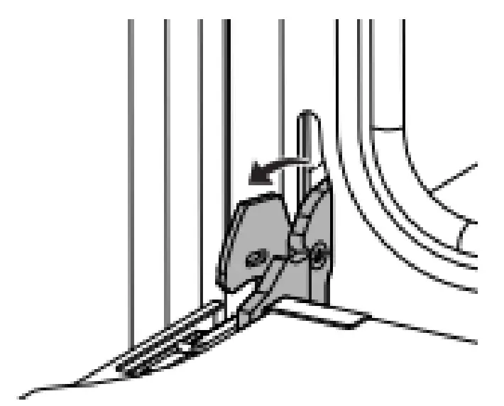 Oven door hinge lock in unlocked position