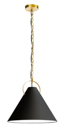 Dainolite PCN-161P Princeton Black Modern-Contemporary Cone Pendant Light