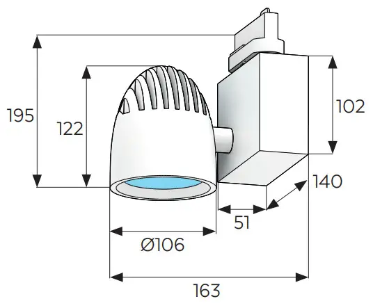 BRAINLIT IDUN Tracklight Spot Mounting Luminaire - fig 1